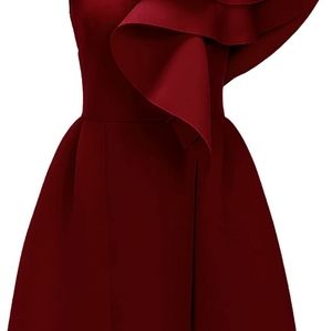 Ruffles on shoulder; sleeveless bodycon midi dress